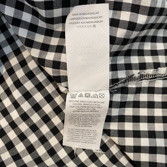 Oversized Madewell Gingham-Play Button-Down Shirt - Size XXS - Picture 14 of 16